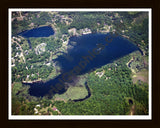 Aerial image of [1439] Pardee Lake in Livingston, MI with Black Wood frame