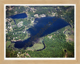 Aerial image of [1439] Pardee Lake in Livingston, MI with Natural Wood frame