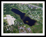 Aerial image of [1444] Geneva Lake in Oakland, MI with Black Metal frame