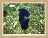 Aerial image of [1445] Parke Lake in Oakland, MI with Natural Wood frame