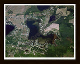 Aerial image of [1479] Dewey Lake in Lenawee, MI with Black Wood frame