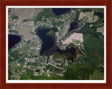 Aerial image of [1479] Dewey Lake in Lenawee, MI with Cherry Wood frame