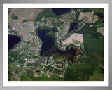 Aerial image of [1479] Dewey Lake in Lenawee, MI with Silver Metal frame