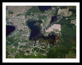 Aerial image of [1479] Dewey Lake in Lenawee, MI with Black Metal frame