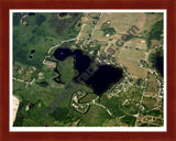 Aerial image of [1480] Deep Lake in Lenawee, MI with Cherry Wood frame