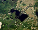 Aerial image of [1480] Deep Lake in Lenawee, MI with Canvas Wrap frame