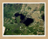 Aerial image of [1480] Deep Lake in Lenawee, MI with Natural Wood frame