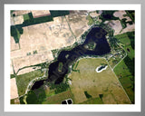 Aerial image of [1482] Posey Lake in Lenawee, MI with Silver Metal frame