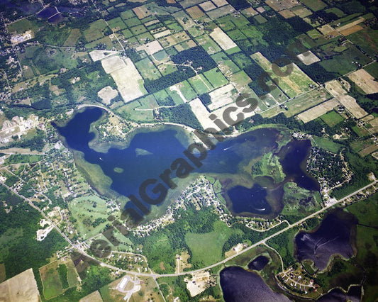 Aerial image of [1483] Baw Beese Lake in Hillsdale, MI with No frame