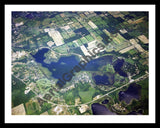 Aerial image of [1483] Baw Beese Lake in Hillsdale, MI with Black Metal frame