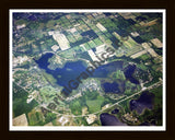 Aerial image of [1483] Baw Beese Lake in Hillsdale, MI with Black Wood frame