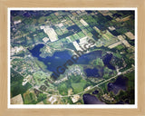 Aerial image of [1483] Baw Beese Lake in Hillsdale, MI with Natural Wood frame