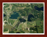 Aerial image of [1489] Marrs Lake in Lenawee, MI with Cherry Wood frame