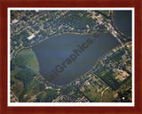 Aerial image of [1492] West Lake in Kalamazoo, MI with Cherry Wood frame