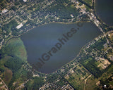 Aerial image of [1492] West Lake in Kalamazoo, MI with Canvas Wrap frame