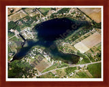 Aerial image of [1498] Omena Lake in St Joseph, MI with Cherry Wood frame