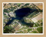 Aerial image of [1498] Omena Lake in St Joseph, MI with Natural Wood frame