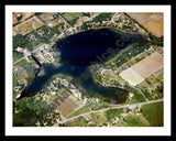 Aerial image of [1498] Omena Lake in St Joseph, MI with Black Metal frame