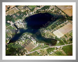 Aerial image of [1498] Omena Lake in St Joseph, MI with Silver Metal frame