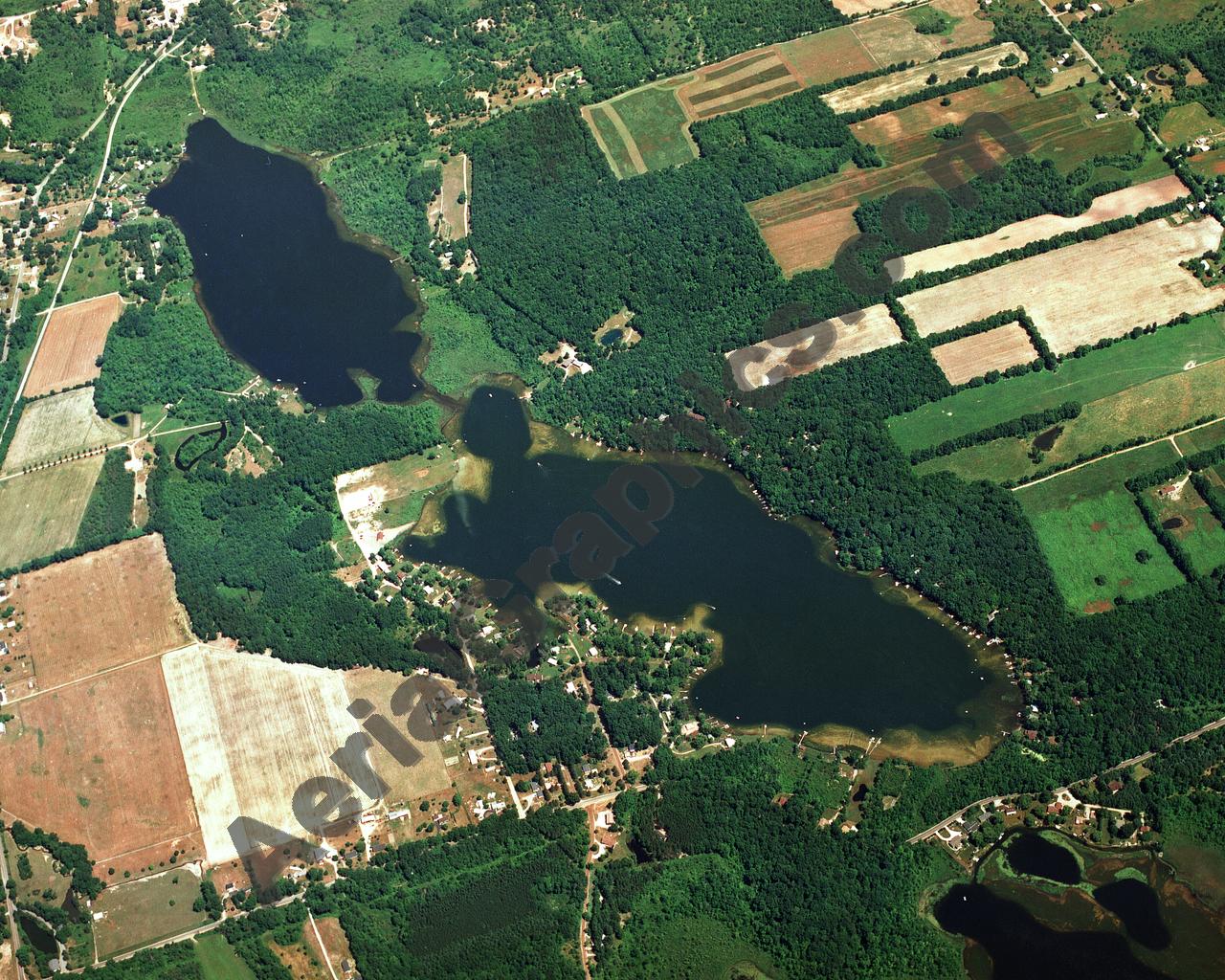 Aerial image of [1505] Lake Wilson in Hillsdale, MI with Canvas Wrap frame