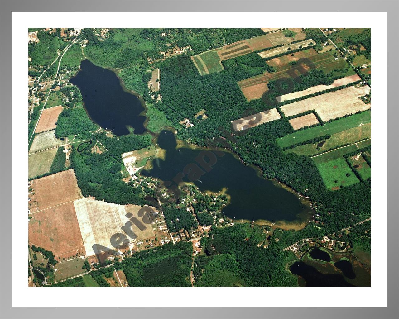 Aerial image of [1505] Lake Wilson in Hillsdale, MI with Silver Metal frame