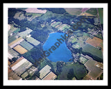 Aerial image of [1509] Pickerel Lake in Kalamazoo, MI with Black Metal frame