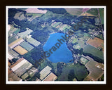 Aerial image of [1509] Pickerel Lake in Kalamazoo, MI with Black Wood frame