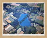 Aerial image of [1509] Pickerel Lake in Kalamazoo, MI with Natural Wood frame