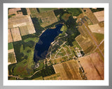 Aerial image of [1516] Minnewaukan Lake in St Joseph, MI with Silver Metal frame