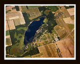 Aerial image of [1516] Minnewaukan Lake in St Joseph, MI with Black Wood frame