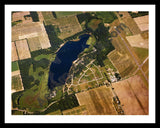 Aerial image of [1516] Minnewaukan Lake in St Joseph, MI with Black Metal frame