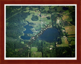 Aerial image of [1521] Pine Lake & Head Lake in Barry, MI with Cherry Wood frame