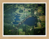 Aerial image of [1521] Pine Lake & Head Lake in Barry, MI with Natural Wood frame