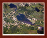 Aerial image of [1525] Olcott Lake in Jackson, MI with Cherry Wood frame