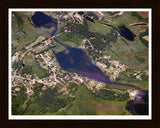 Aerial image of [1525] Olcott Lake in Jackson, MI with Black Wood frame