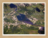 Aerial image of [1525] Olcott Lake in Jackson, MI with Natural Wood frame