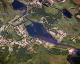 Aerial image of [1525] Olcott Lake in Jackson, MI with Canvas Wrap frame