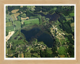 Aerial image of [1526] Guernsey Lake in Barry, MI with Natural Wood frame