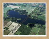 Aerial image of [153] Christie Lake in Van Buren, MI with Natural Wood frame