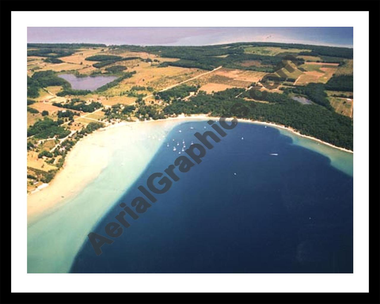 Aerial image of [1542] Old Mission Harbor with Black Metal frame