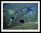 Aerial image of [1556] Guthrie Lake, Marsh Lake & Section One Lake in Otsego, MI with Black Metal frame