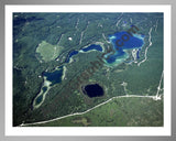 Aerial image of [1556] Guthrie Lake, Marsh Lake & Section One Lake in Otsego, MI with Silver Metal frame