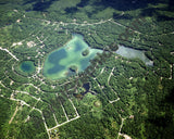 Aerial image of [1557] Buhl Lake in Otsego, MI with Canvas Wrap frame