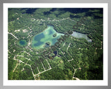 Aerial image of [1557] Buhl Lake in Otsego, MI with Silver Metal frame