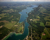 Aerial image of [1561] Lake Charlevoix (South Arm) in Charlevoix, MI with Canvas Wrap frame