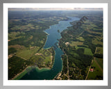 Aerial image of [1561] Lake Charlevoix (South Arm) in Charlevoix, MI with Silver Metal frame