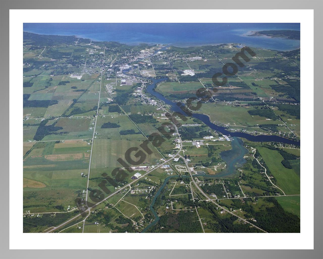 Aerial image of [1566] Black River with Silver Metal frame