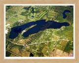 Aerial image of [1575] Potters Lake in Genesee/Lapeer, MI with Natural Wood frame