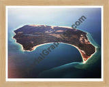 Aerial image of [1579] South Manitou Island with Natural Wood frame