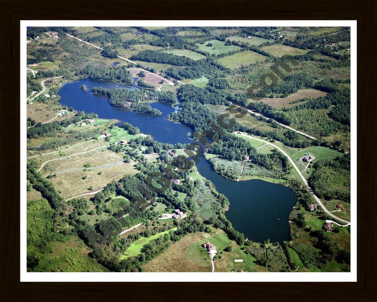 Aerial image of [1597] Knoblock Lake with Black Wood frame
